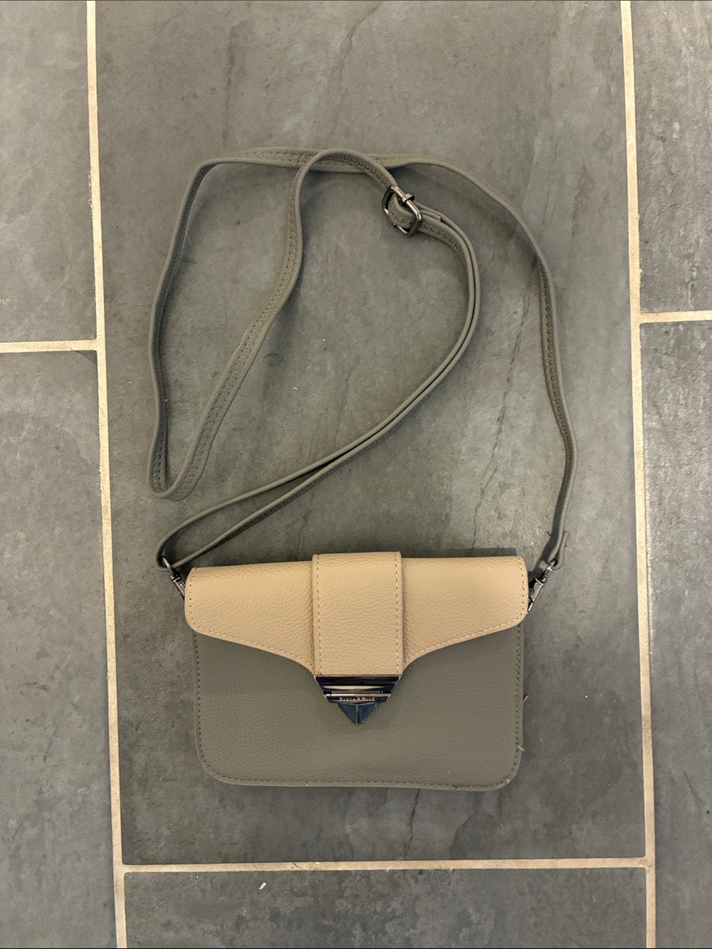 Pixie Mood Taupe and Beige Two-Tone Crossbody